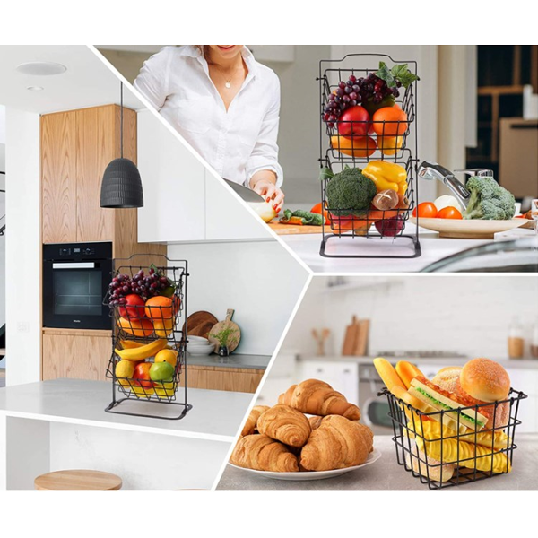ხილის კალათა DONGFANG YM1178B 22232, Fruit Basket, Black