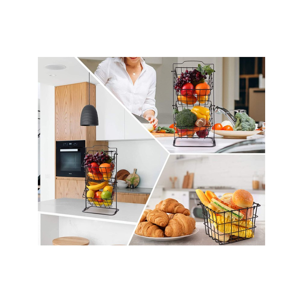 ხილის კალათა DONGFANG YM1178B 22232, Fruit Basket, Black