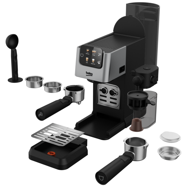 Coffee Machine Beko CEP 6464 X, 1628W, 1.1L, Grey/Black