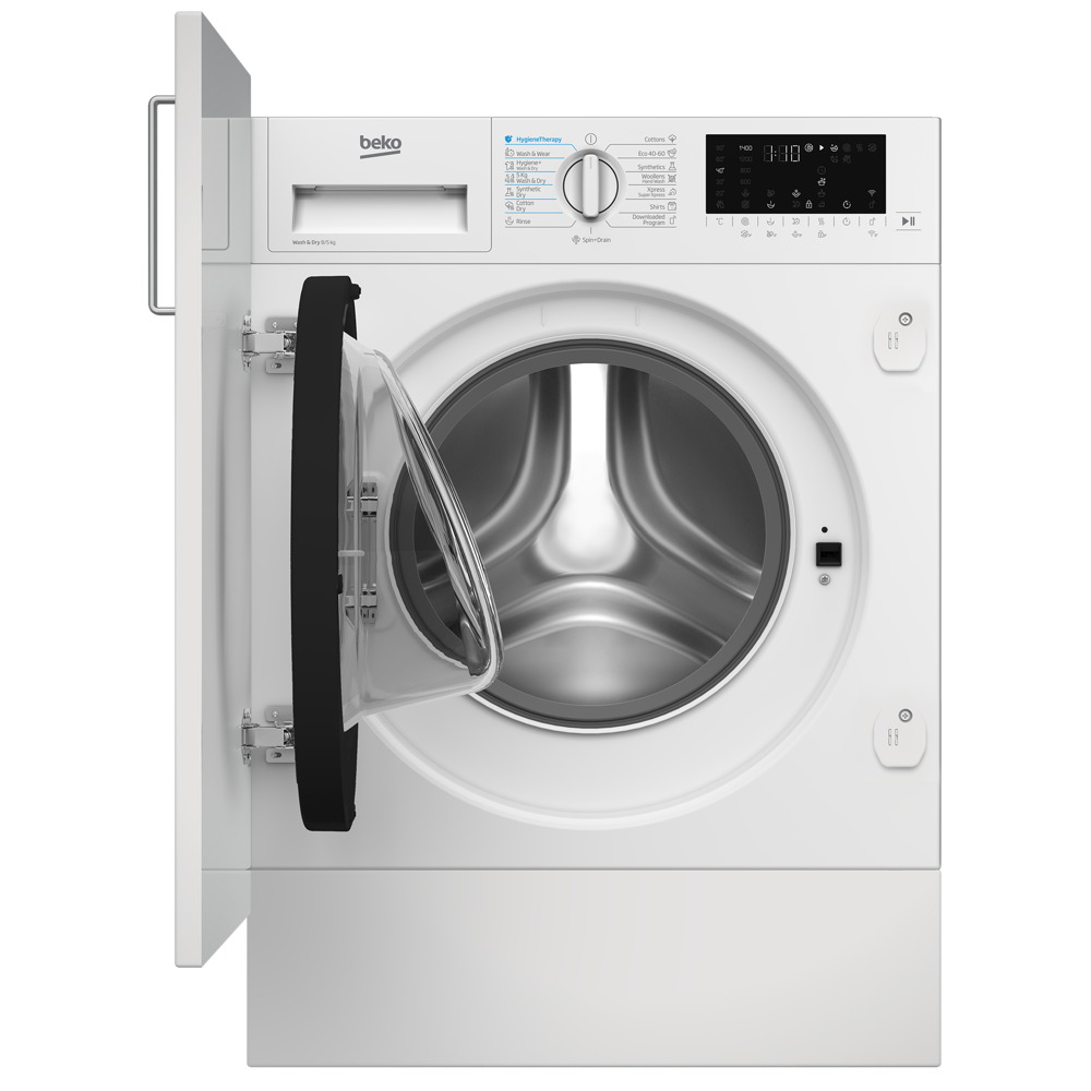 Built in Washing+Dryer Machine Beko BI5DBT68447W, 85Kg, D, 1400Rpm, 70db, White