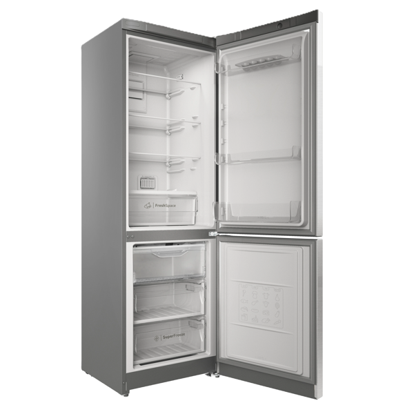Refrigerator Indesit ITS 5180 XB, 298L, A, 40Db, No Frost, Stainless Steel
