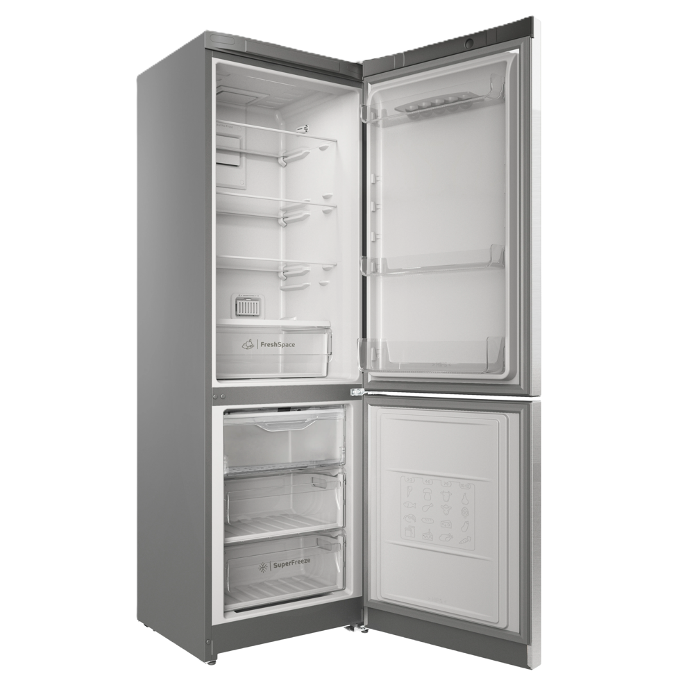 Refrigerator Indesit ITS 5180 XB, 298L, A, 40Db, No Frost, Stainless Steel