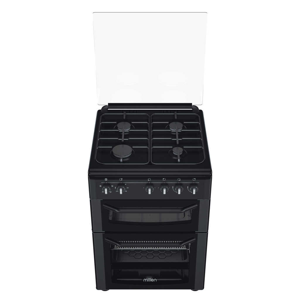 გაზქურა Millen DS6314GAZB FFD, 4Gas, Gas Cooker, Black