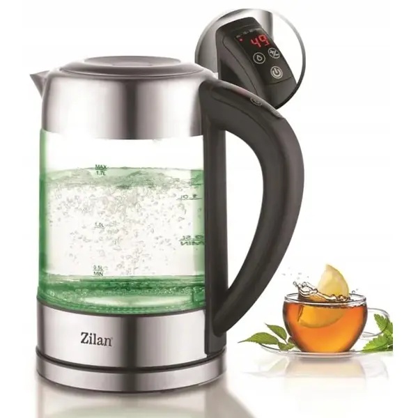 Electric Kettle Zilan ZLN3949, 2200W, 1.7L, Silver/Black