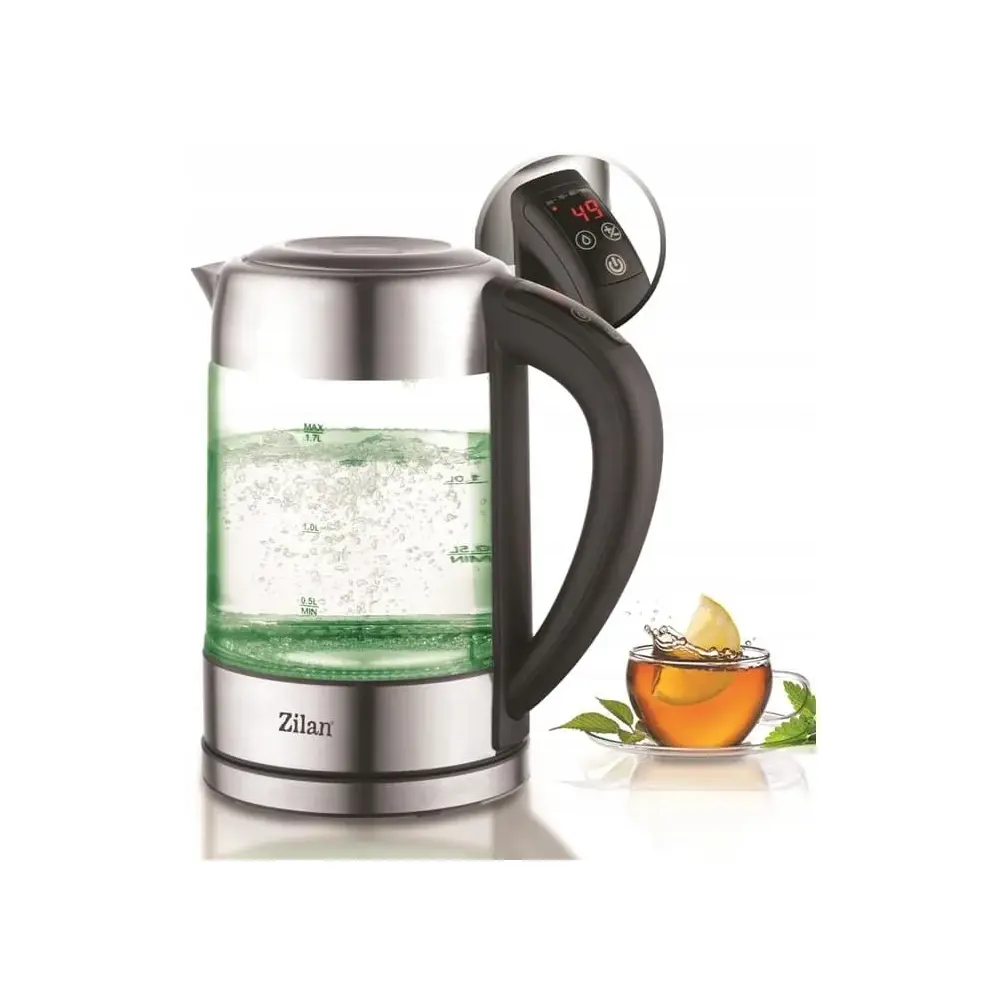 ელექტრო ჩაიდანი Zilan ZLN3949, 2200W, 1.7L, Electric Kettle, Silver/Black