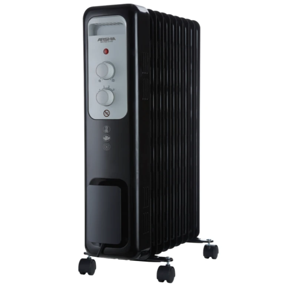 ზეთის რადიატორი Arshia OH762-3144, 2000W, Oil Radiator, Black