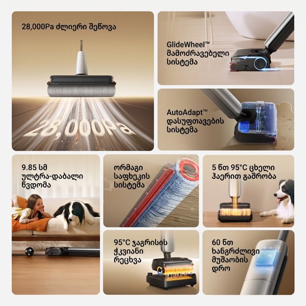 Vacuum Cleaner Dreame HHR58E T14 Pro, 400W, 0.5L, Black/Silver