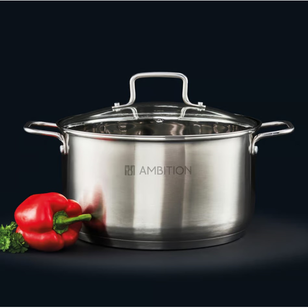 ქვაბი Ambition HUGO 44462, 6.5L, 26cm, Silver