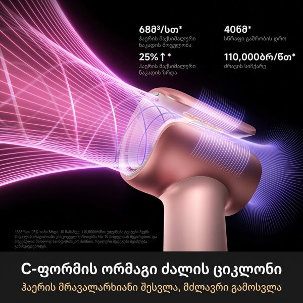 თმის საშრობი Mova AMSU10 Aero C, 1800W, Hair Dryer, Mist Pink