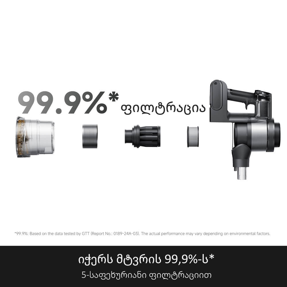 მტვერსასრუტი Mova V2595E S7, 535W, 0.5L, Vacuum Cleaner, Dark Grey