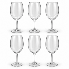 ჭიქების ნაკრები Crystal Sylvia, 6Pcs, 0.45L, Wine Glass Set, Transparent