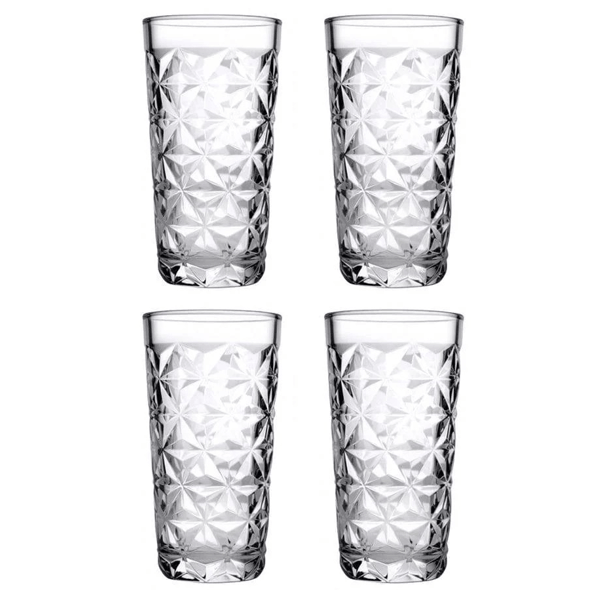 ჭიქების ნაკრები Pasabahce Estrella 9520605-6, 4Pcs, 0.36L, Glass Set, Transparent