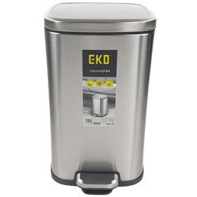 Step Bin EKO EK9384MT 27120, 12L, Silver