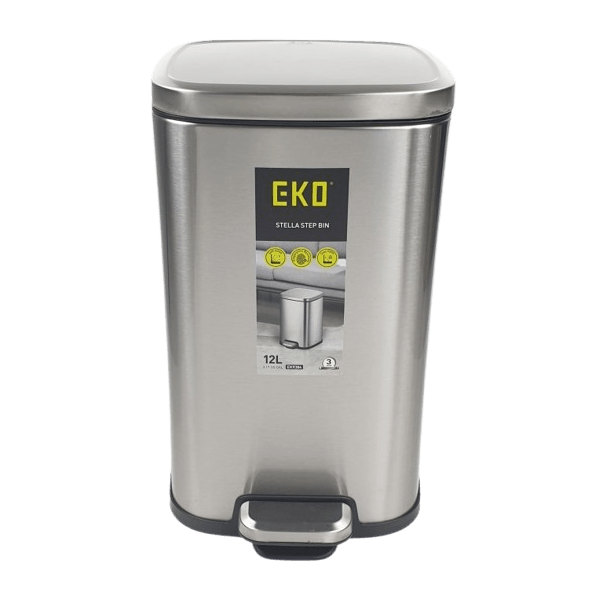 Step Bin EKO EK9384MT 27120, 12L, Silver