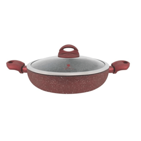 ტაფა BERLLONG Lava Stone RSSP-28G, 28cm, Pan, Red