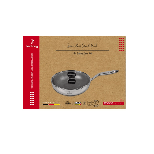 ტაფა Berllong BSSW-0162, 28cm, Pan, Grey