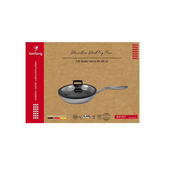 ტაფა Berllong BSSF-0157, 24cm, Pan, Grey
