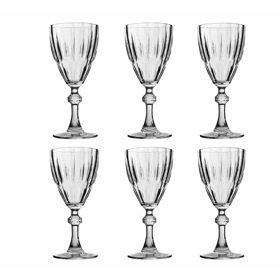 ჭიქების ნაკრები Pasabahce Diamond 944757, 6Pcs, 0.19L, Glass Set, Transparent