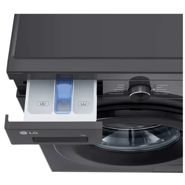 Washing Machine LG F2Y2HYP6J.AMBQME3, 7Kg, 1200Rpm, 75dB, Black