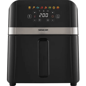 აეროგრილი Sencor SHB 6552BK, 1700W, 6L, Air Fryer, Black/Silver