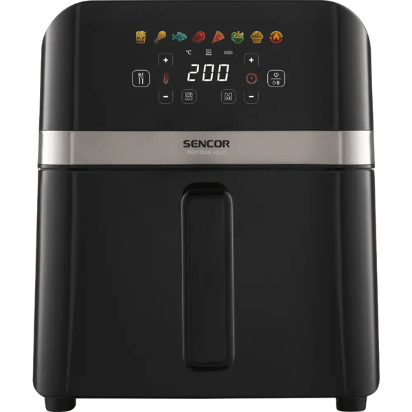 აეროგრილი Sencor SHB 6552BK, 1700W, 6L, Air Fryer, Black/Silver