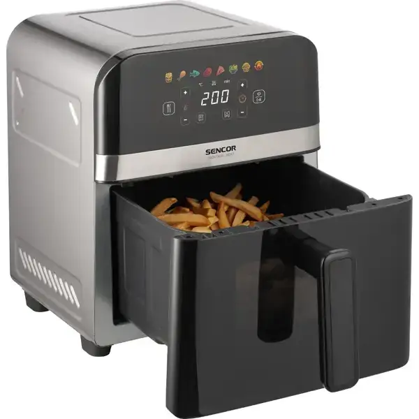აეროგრილი Sencor SHB 6552BK, 1700W, 6L, Air Fryer, Black/Silver