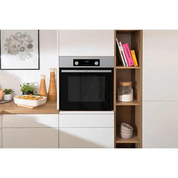 ჩასაშენებელი ელექტრო ღუმელი Gorenje BO6635E01X, 1600W, 61L, Built-In Electric Oven, Silver