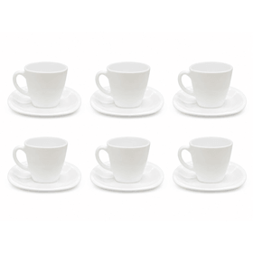 Coffee Glass Set La Opala Diva 18658702, 6Pcs, White