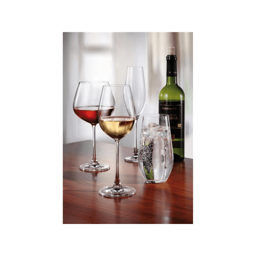Wine Glass Set CRISTALITE COLUMBA, 6Pcs, 0.4L, Transparent