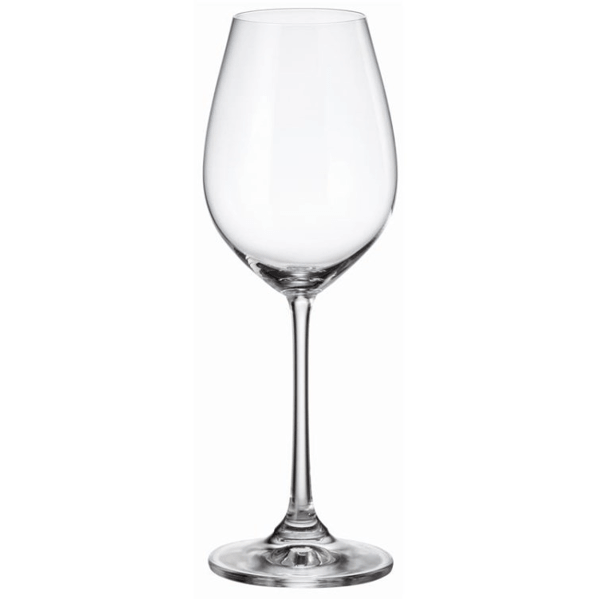 Wine Glass Set CRISTALITE COLUMBA, 6Pcs, 0.4L, Transparent