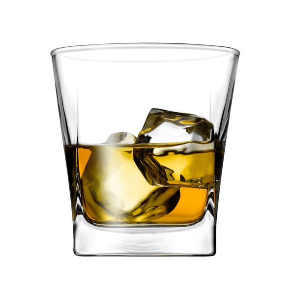 ვისკი ჭიქების ნაკრები Pasabahce Carre 64336, 6Pcs, Whiskey Glass Set, Transparent