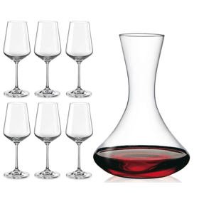 დეკანტერი ჭიქებით BOHEMIA SANDRA/CX31AA91500/7, 6Pcs, Decanter Set, Transparent
