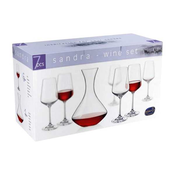 დეკანტერი ჭიქებით BOHEMIA SANDRA/CX31AA91500/7, 6Pcs, Decanter Set, Transparent