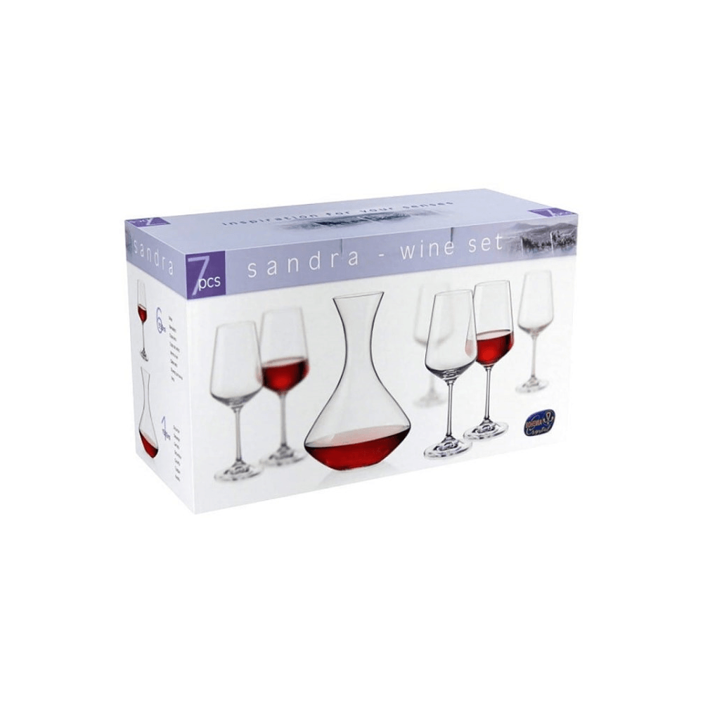 Decanter Set BOHEMIA SANDRA/CX31AA91500/7, 6Pcs, Transparent