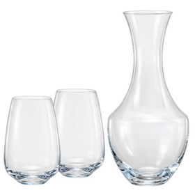დეკანტერი 2 ჭიქით Crystalex CX31B241500/3, 3Pcs, Decanter Set, Transparent