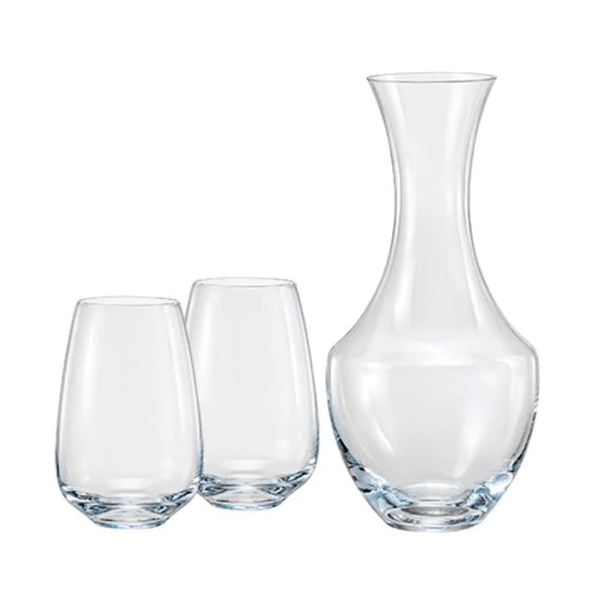 დეკანტერი 2 ჭიქით Crystalex CX31B241500/3, 3Pcs, Decanter Set, Transparent