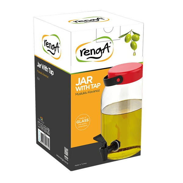 ქილა დისპენსერით RENGA Macro 113016, 3L, Decanter, Transparent