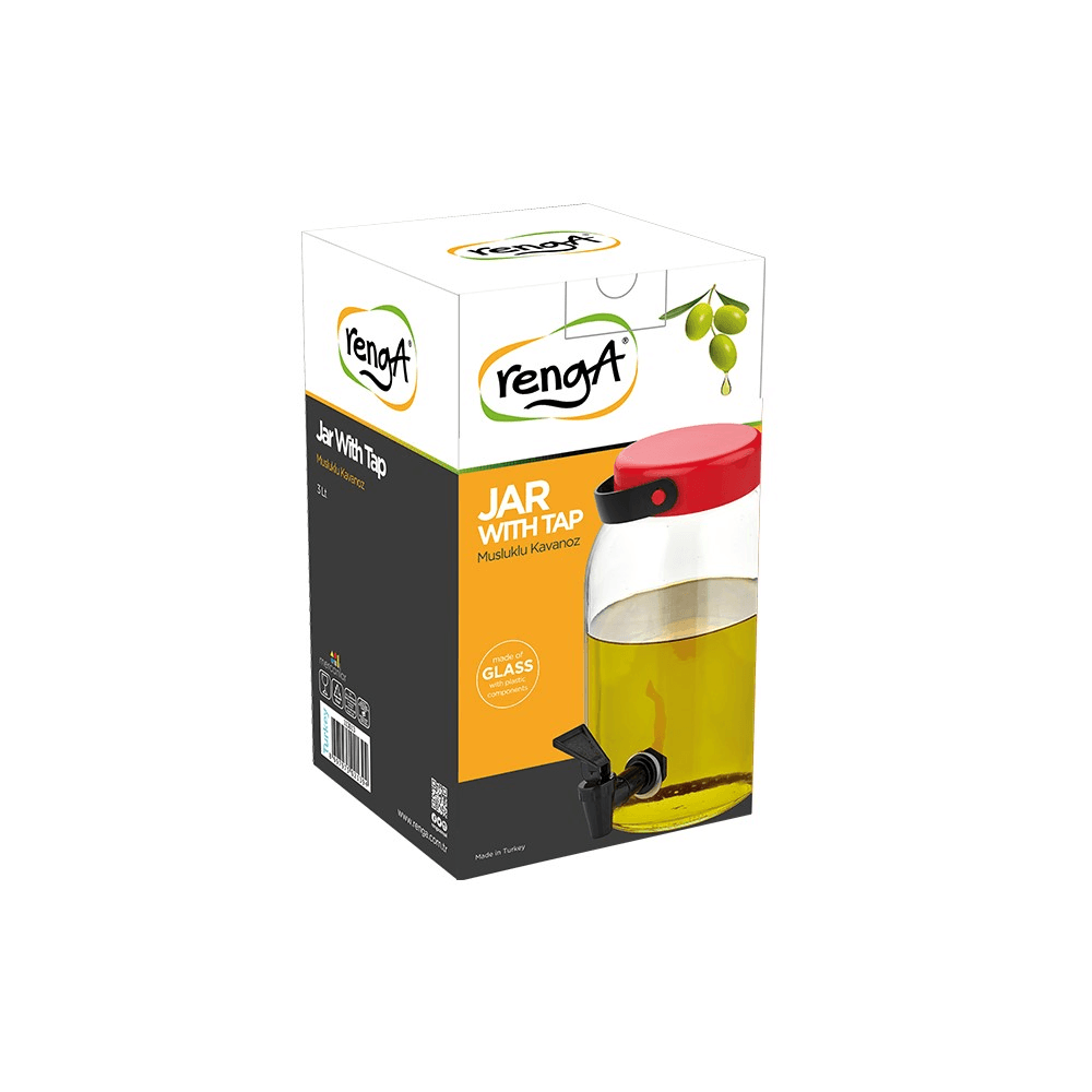 ქილა დისპენსერით RENGA Macro 113016, 3L, Decanter, Transparent