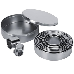 ცომის საჭრელი ფორმა Ronig PB4428, 11Pcs, Dough Cutter, Silver