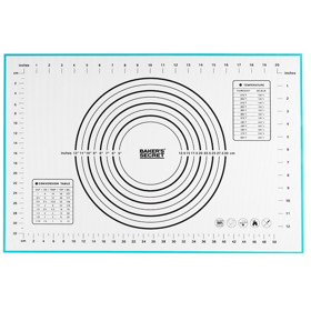 საზომი სილიკონი ცხობისთვის Ronig BS40556, Silicone Baking Mat With Measurements, White