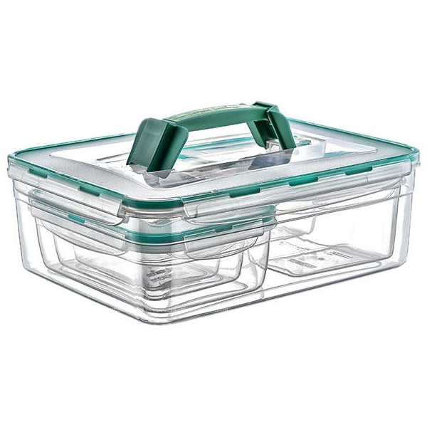 Set Of Food Storage Containers Irak Plastik Fresh box LC-380, 6Pcs, Transparent