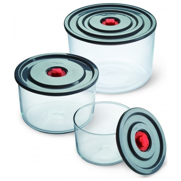 Food Storage Container Set SIMAX 113 18022912, 3Pcs, Transparent