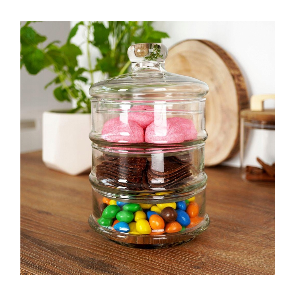 მინის შესანახი ნაკრები Koopman YE1100310, Glass Storage Set, Transparent