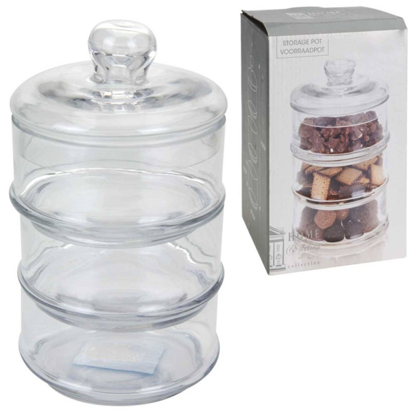 მინის შესანახი ნაკრები Koopman YE1100310, Glass Storage Set, Transparent