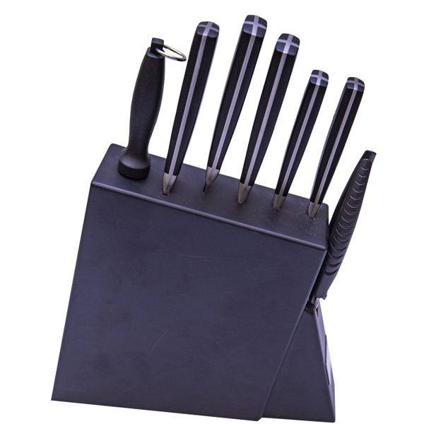 Knife Set BERLLONG BKS-0104, 8Pcs, Black