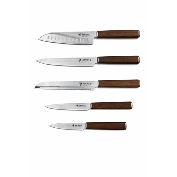 Knife Set Berllong BKS-0215, 5Pcs, Brown