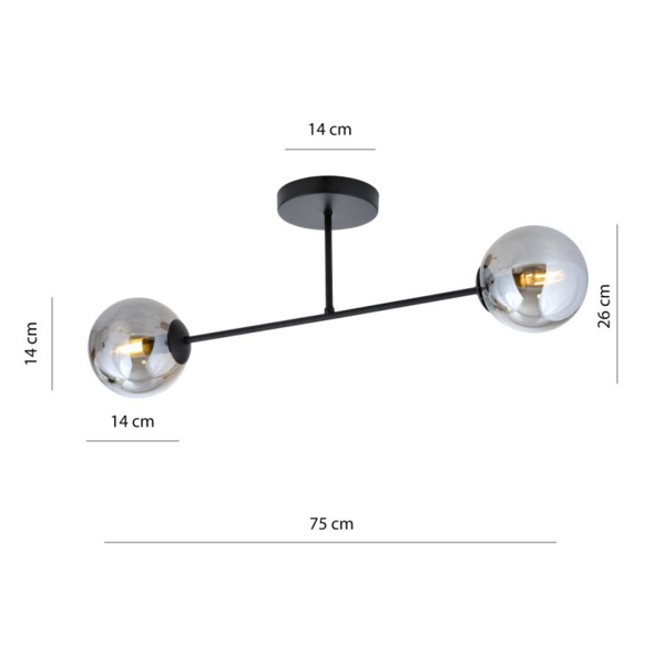 ჭაღი EMIBIG ROMA 2, Chandelier, Black