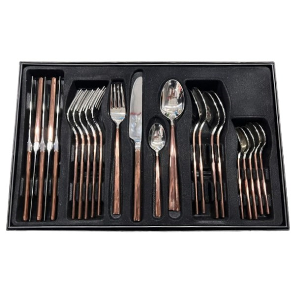 Tableware Set Berllong BCR-0145, 24Pcs, Silver