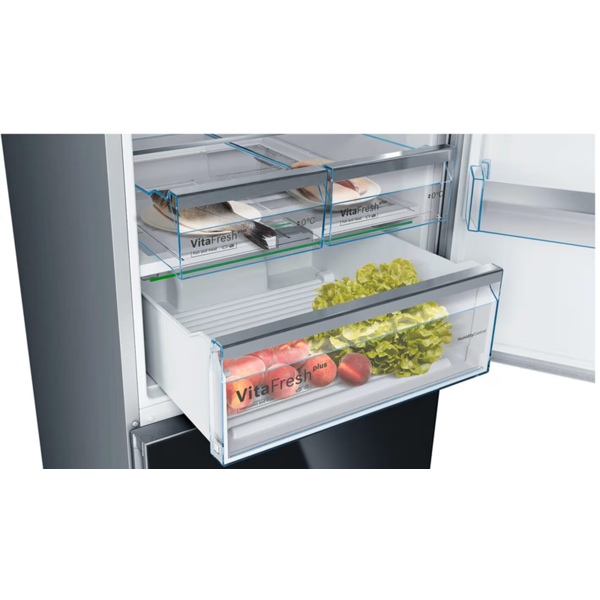 მაცივარი Bosch KGN49LBE0T, 438L, E, 40dB, No Frost Refrigerator, Black