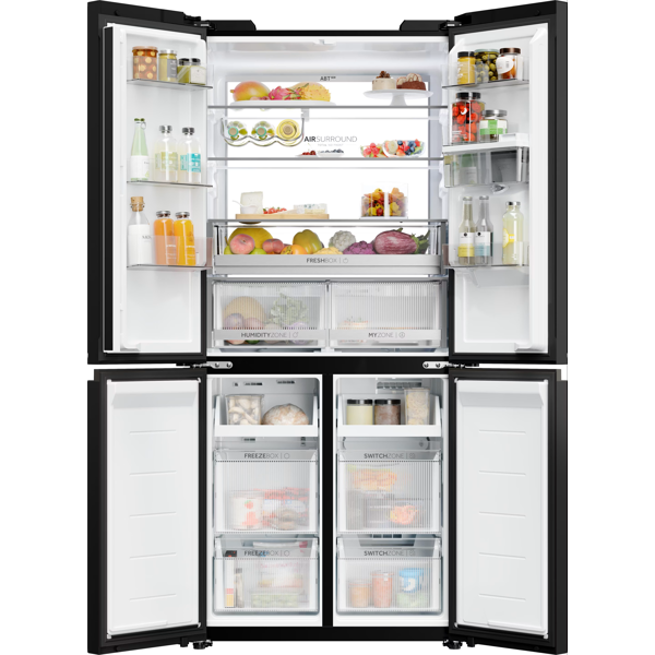 მაცივარი Haier HCKR7819DWGB, 459L, D, 36dB, No Frost, Refrigerator, Black